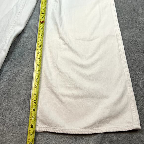 Madewell Wide Sweep Trouser Jeans Womens 27 Ivory Career Minimalist Clean Girl - Picture 6 of 11